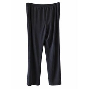 Black Wide Leg Pants Women's Large – Stretch Polyester Spandex Pull-On Lounge